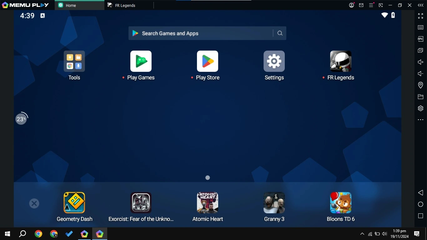 For PC 1 fr legends mod apk on pc through memu player